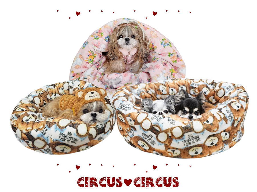 Fur カドラー　S~M　circus circus　サーカスサーカス　犬ベッド　いぬのベッド　ペット　寝具　カドラー　冬用　ドッグウェア