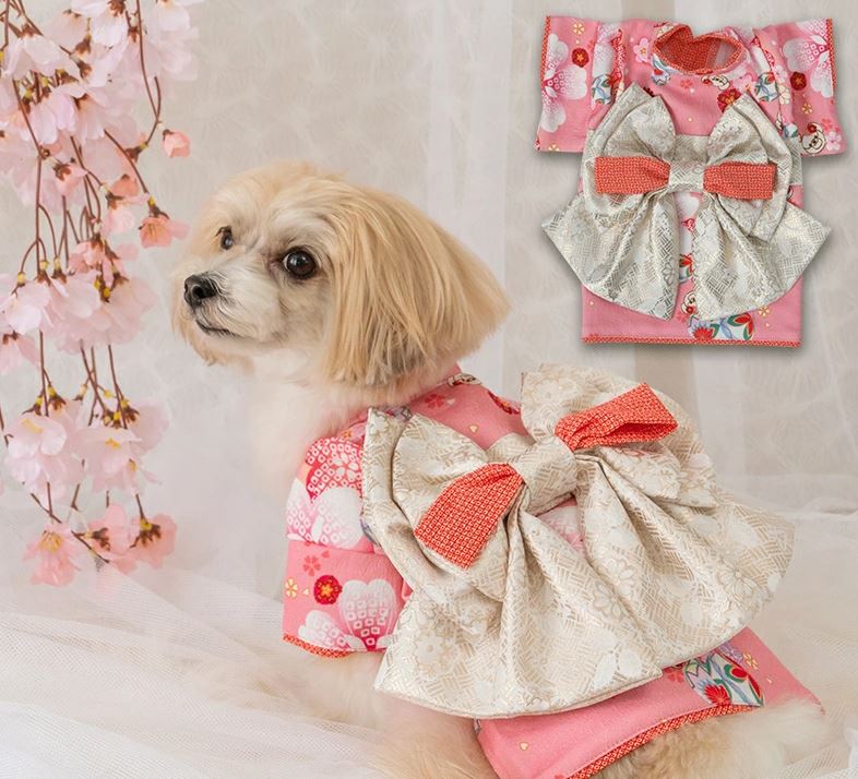 CRAZYBOO　クレイジーブー　桜柄着物　犬服　ドッグウェア　犬の服