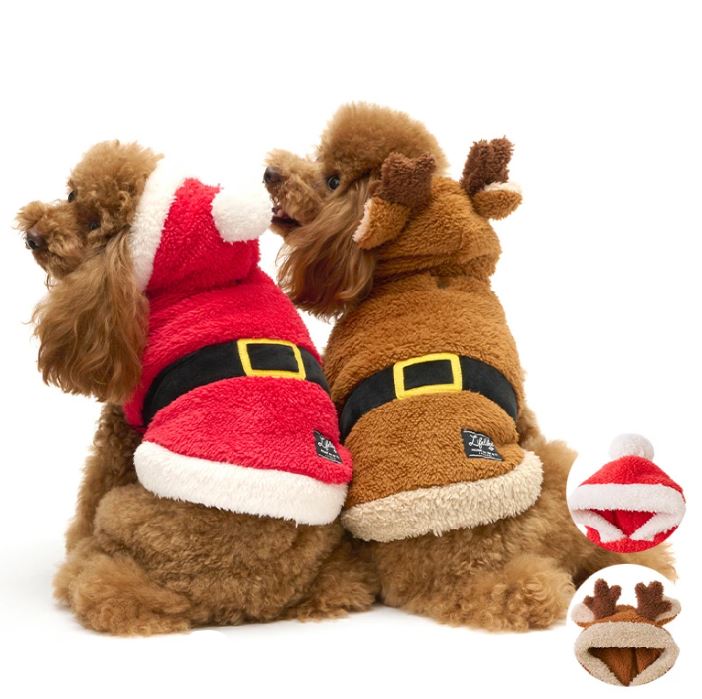 もこもこ　もこもこクリスマス　ライフライク ブランド 犬用 猫用 サンタ トナカイ なりきり